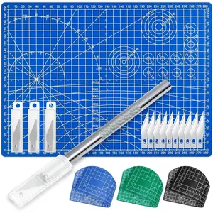 Exacto Knife Hobby Cutter with A4 Self Healing Cutting Mat Hobby Knife Set with 30 PCS Exacto Blades Precision Art Knife for Crafts Paper Scrapbooking Stencil
