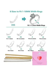 20 Piece Ring Sizing Adjuster Set, Invisible Ring Protector for Men and Women, Includes Polishing Cloth, Anti-Slip Ring Sleeve, Wedding Band Adapter