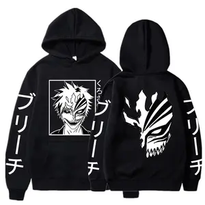 Bleach Kurosaki ichigo Anime Harajuku Hoodies Gothic Cartoon Manga Mask Boy Graphic Men Women Winter Long Sleeves Sweatshirts
