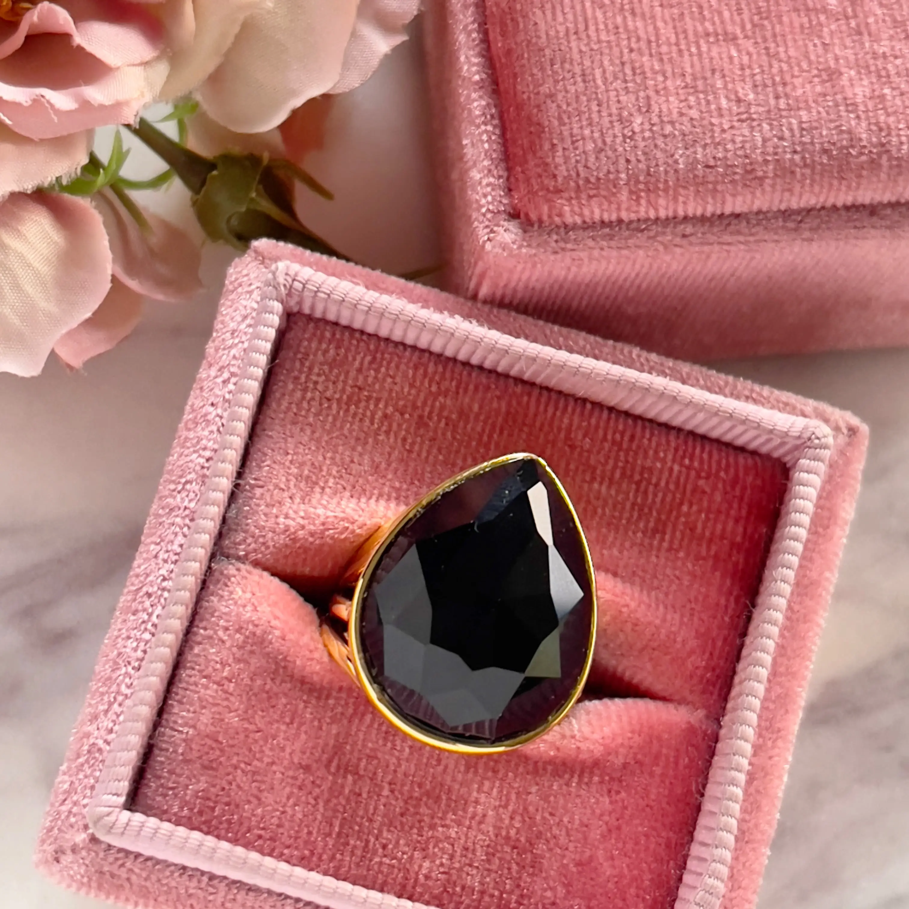 Chunky Natural Colored Stone Ring - Elegant Fashion Costume Jewelry Accessory, Beautiful Rings for All Occasions, Elegant Ring