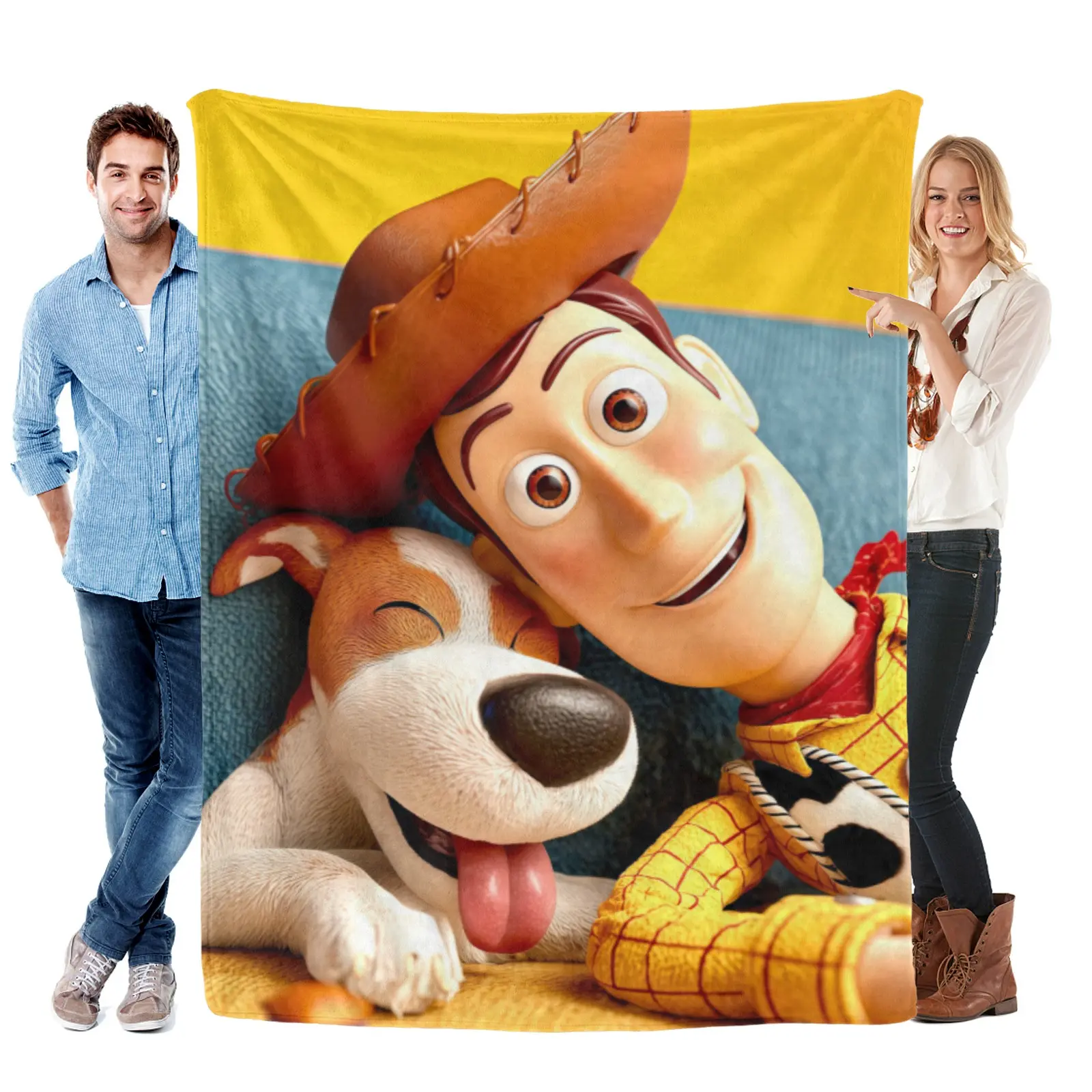 Disney Warm Tone Puppy Woody Toy Story Blanket, Fuzzy Cartoon Printing Throw Blanket,Toy Story Stuff For Living Room Leisure Mat