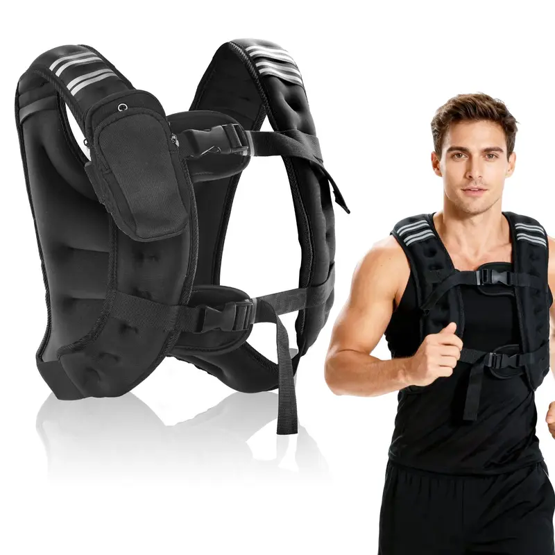 Women's Reflective Stripe Weighted Vest - 12lb/16lb Workout Fitness Equipment, Sport Training Equipment for Resistance & Strength, Enhance Workout Routine