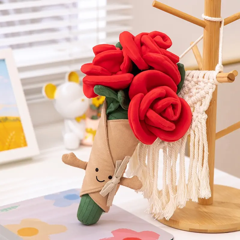rose plush toy Greenhouse by Russ Potted Plant Valentine Roses 12-Inch Plush