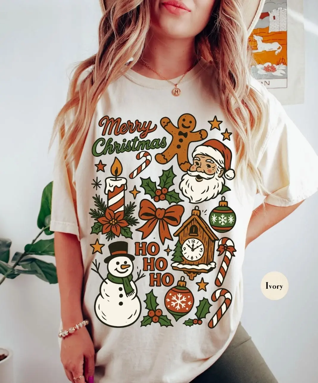 Comfort Colors Merry Christmas T-Shirt, Snowman Gingerbread Santa Graphic Tee, Y2K Cute Retro Festive Matching Family Group Shirt, Christmas Aesthetic Holiday Party Outfit, Winter Season Classroom Apparel, Festive Xmas Gift for Women & Men