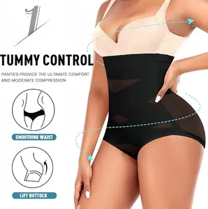 Z Women's High Waist Seamless Tummy Control Triangle Shapewear for Daily Use Double Tummy Control & Sexy Butt Lift Invisible Body Shaper Enhancer
