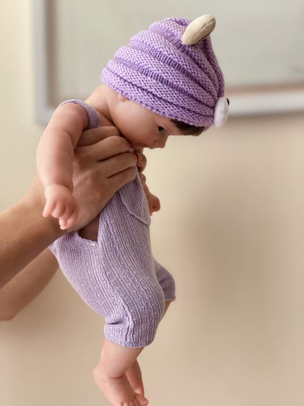 18-inch Rebirth Doll Full Body Soft Silicone Realistic Newborn Girl Doll with Purple Cat Ears Clothes Accessories Perfect Christmas Gift for Collections Holidays Birthdays Halloween Suitable for Children Over 3 Yearsold