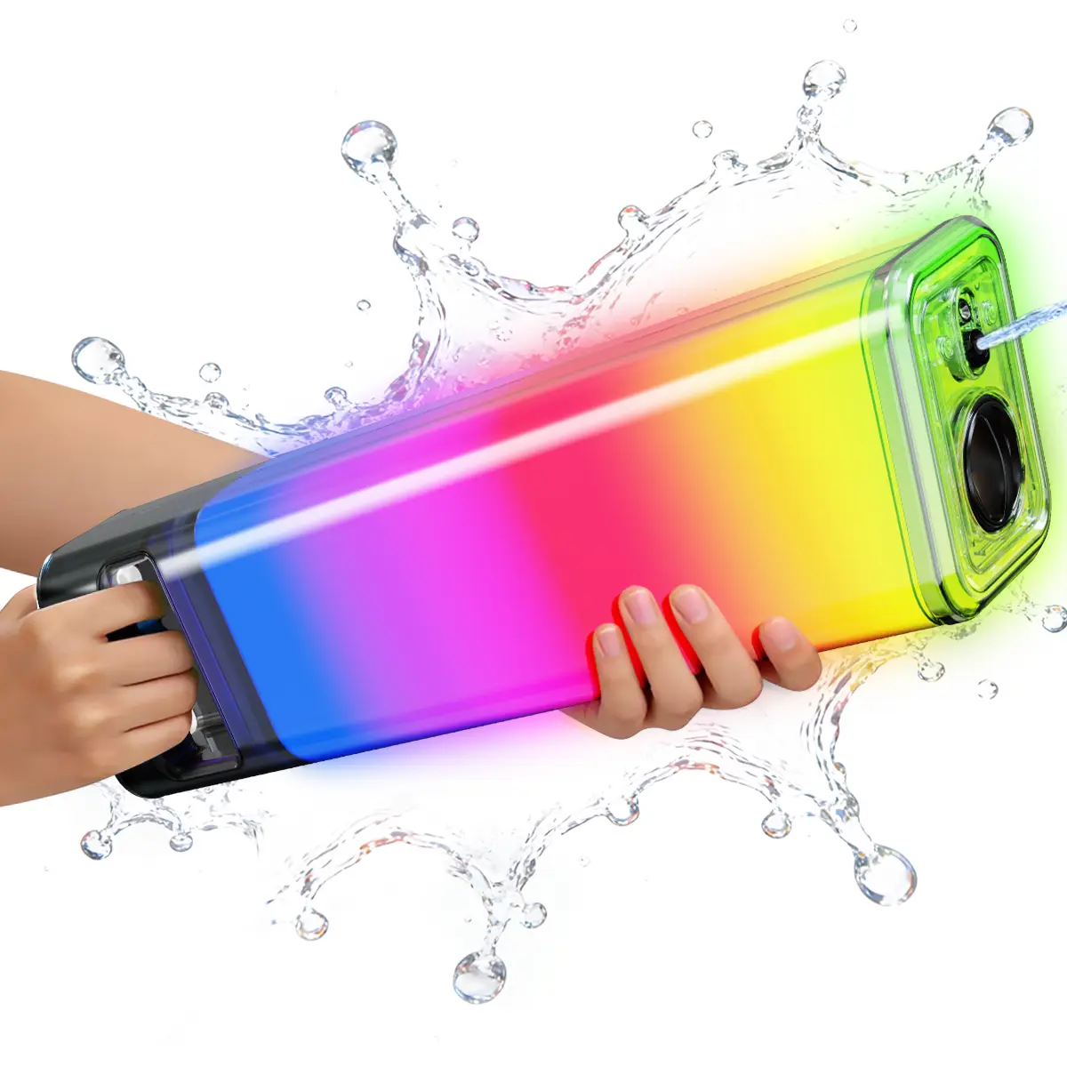 LED Water Soaker Water Blaster - 28 ft Range ABS Plastic Beach Shooter, Kids' Outdoor Summer Play Equipment, Cool Gifts for Ages 8+ Boys