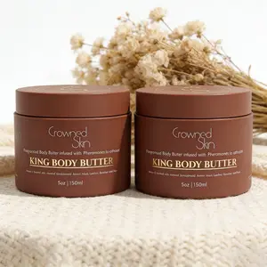 Crowned Skin King 5oz Luxury Body Butter – Rich Sandalwood & Musk Scent, Organic Shea & Mango Butter Deep Moisturizer