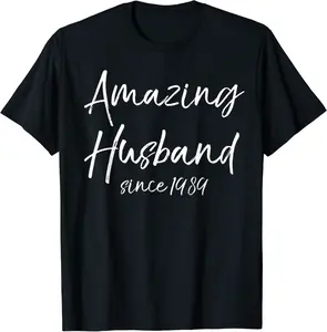 31st Anniversary Gift from Wife Amazing Husband Since 1989 T-Shirt - Ericaunderwo Shop 57B081SLGJ33