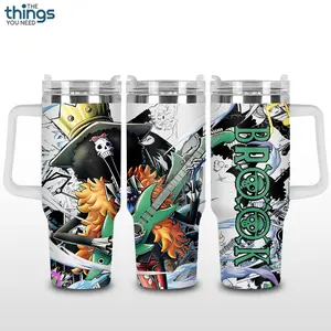 Brook Anime YOHOHO Tumbler 40oz & 20oz, Insulated Stainless Steel Travel Mug with Handle & Lid, Double Wall Vacuum Cup, Funny Skeleton Aesthetic Gift for Anime Fans, Water Bottle, Daily Use