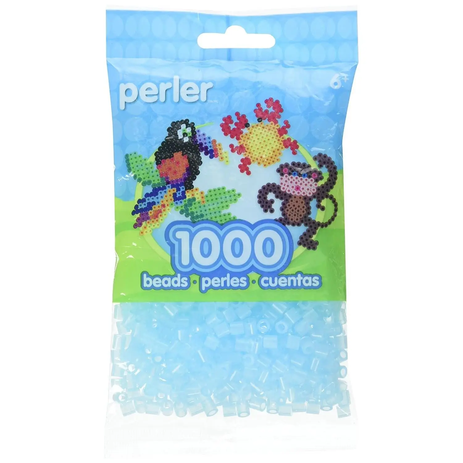 Perler Beads Fuse Beads for Crafts, 1000pcs, Clear Blue, Small