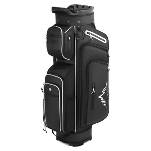 UniHimal Hive Vault 14-Way Golf Cart Bag for Adults, Premium Full-Length Bag with Magnetic Leather Pocket, Handles and Rain Cover – Father's Day Gift