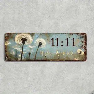 Vintage Aluminum Dandelion Wish Sign, Vintage Metal Sign, Today I Choose to Be Happy，Inspirational Quote Plaque for Home Porch Garage, Multi-Functional Wall Decor for Christmas Indoors
