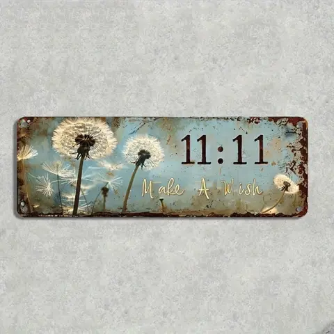 Vintage Aluminum Dandelion Wish Sign, Vintage Metal Sign, Vintage Garage Signs, Today I Choose to Be Happy，Inspirational Quote Plaque for Home Porch Garage, Multi-Functional Wall Decor for Christmas Indoors, Vintage Plaque Decoration