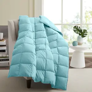 Bafode Soft Feather Down Throw Blanket Lightweight Packable Couch Throw for Indoor and Outdoor Use