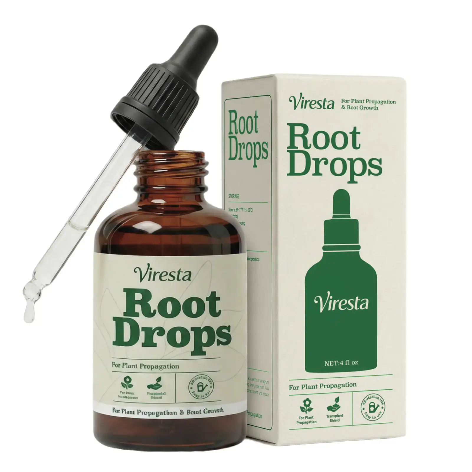 VIRESTA Root Drops - Rooting Hormone for Cuttings Propagation Drops,Propagation Plant Drops to Promote Healthy Root Growth for Faster Roots & Less Shock Works in Water, Soil, Leca for All Houseplants Penetration Quick