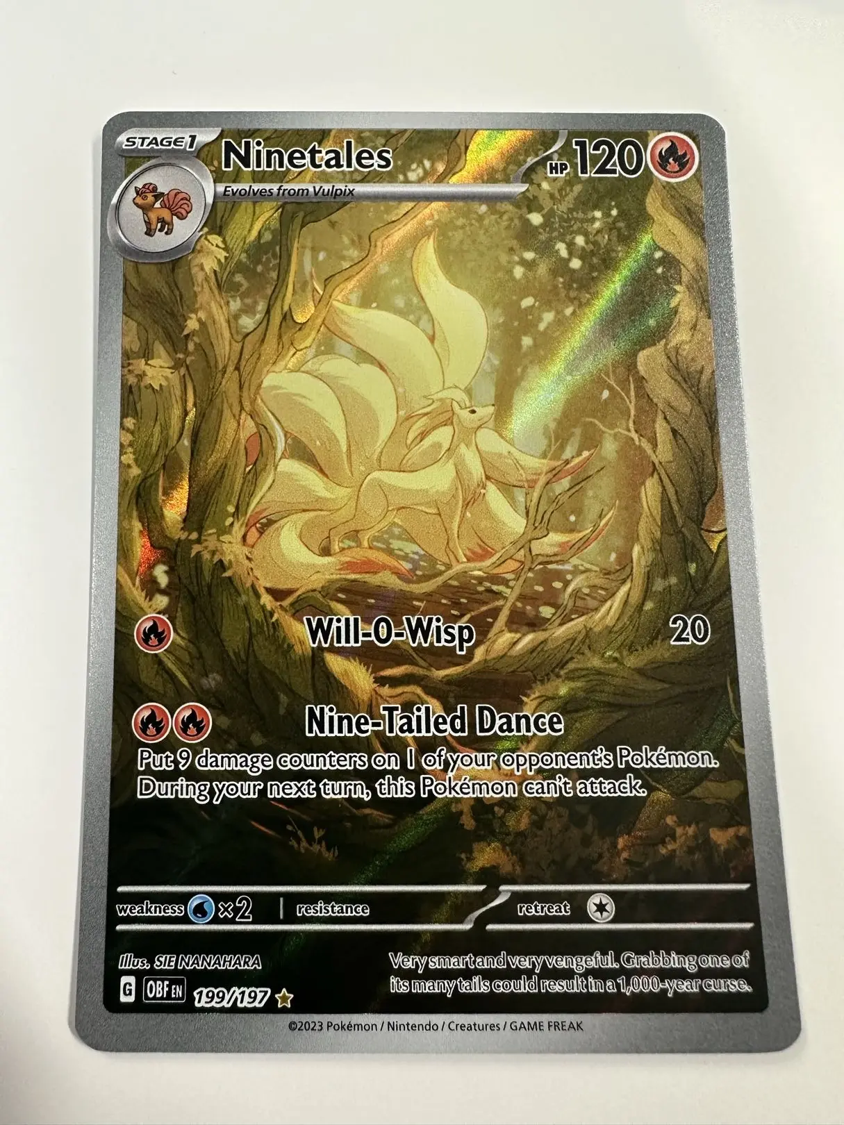 Ninetales (Illustration Rare) - SV03: Obsidian Flames (OBF) - 199/197 -  English - TikTok Shop
