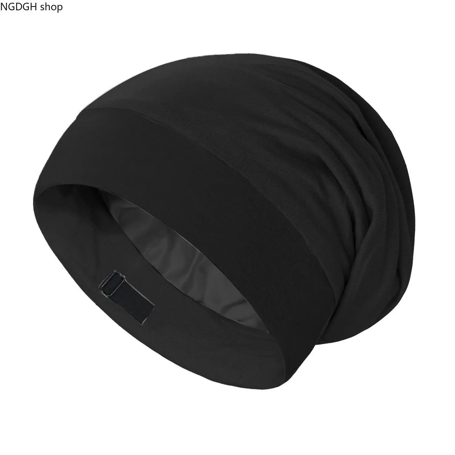 European and American adjustable men's headgear elastic cotton pullover cap women's chemotherapy cap satin lined double-layer nightcap protector