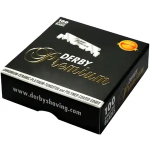 100 "Derby Premium" Single Edge Razor Blades for straight razor
