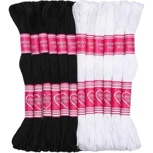 Embroidery Floss,12 Skeins Black and White Embroidery Thread,Friendship Bracelet String for DIY Making,Embroidery Crafts
