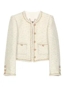 Elegant Plaid Coat with Chain Weave Design, Fashionable Single-Breasted Outerwear, Versatile Winter Jacket for Women