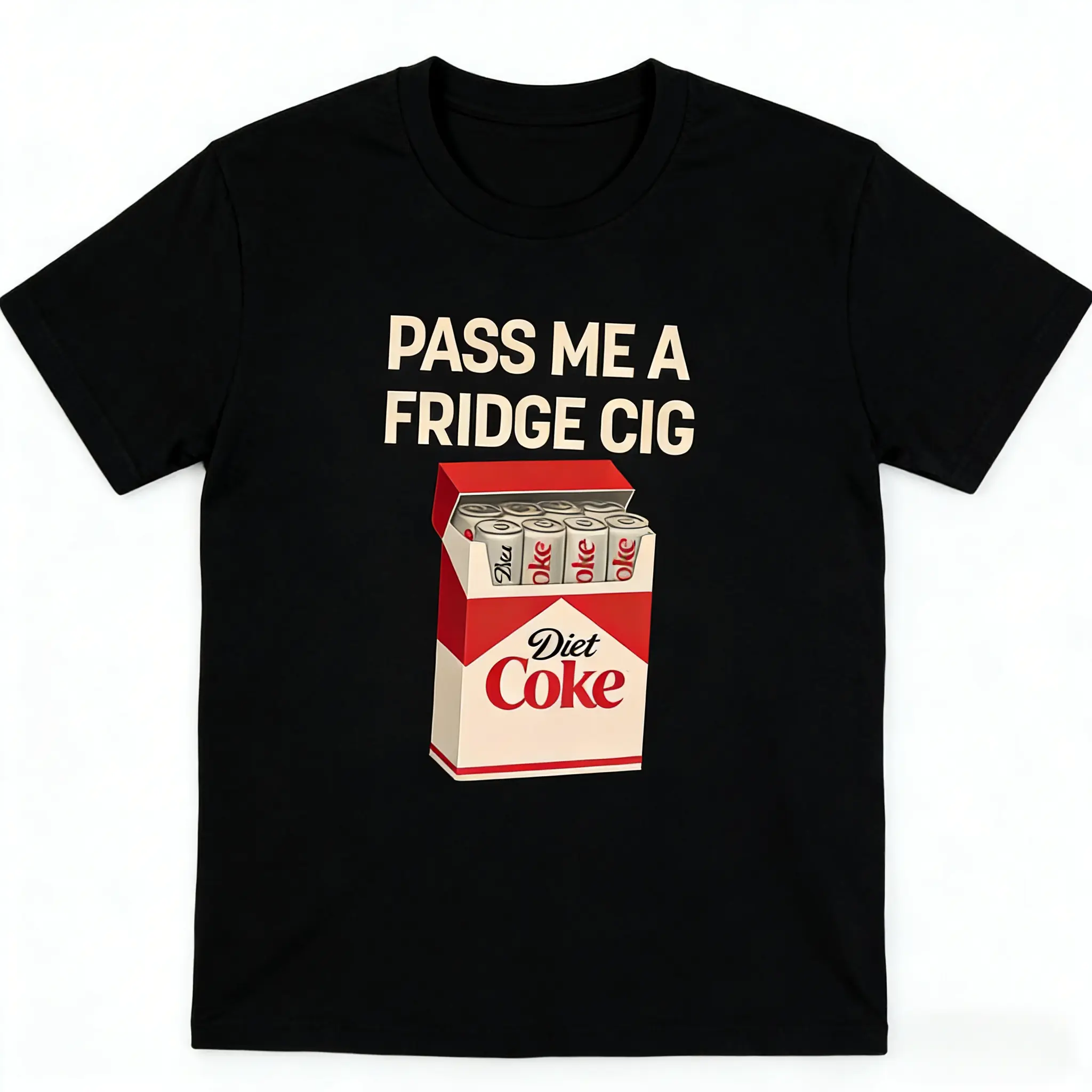 Pass Me A Fridge Cig T-Shirt, Diet Coke Lover Shirt, Beverage Humor Shirt, Retro Soda Drink Comfort Colors Shirt, Quirky Caffeine Addict Tee
