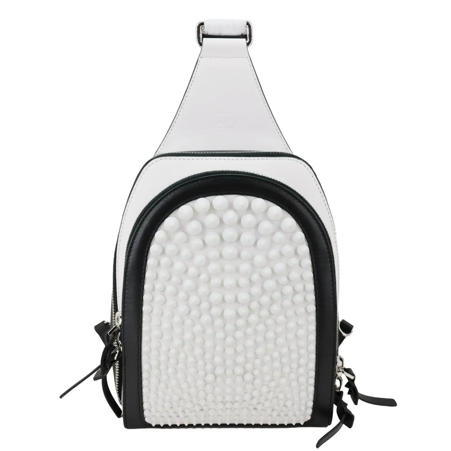 Pre-owned christian louboutin Leather Crossbody Bags Loubifunk Crossbody Bag White