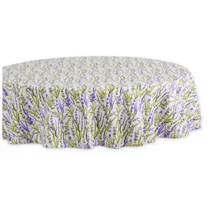 Design Imports 70" Round Lavender Fields Printed Tablecloth