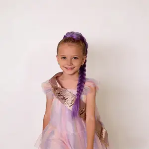 Ponytail Extension – Purple Braids Purple Braiding Hair Cute Long Braid Ponytail for Kids & Women