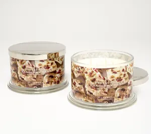 QVC HomeWorx by Slatkin + Co. 2-Pack 18oz Pistachio Cran Bark Scented Candles for Home Decor, Home Supplies