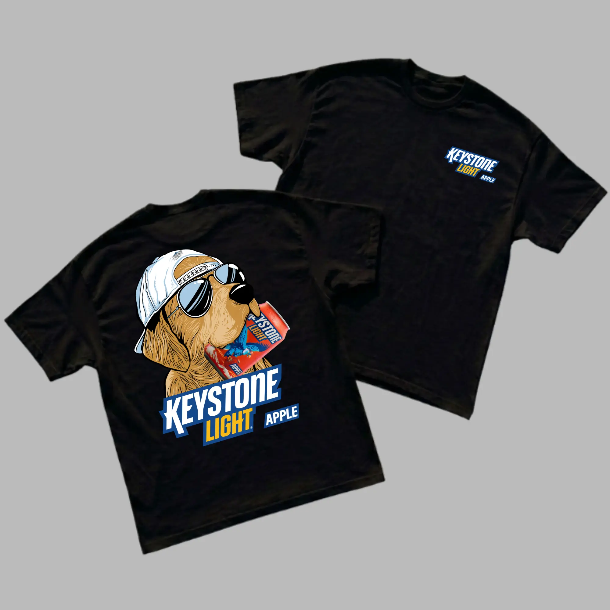 Funny Keystone Light Apple Hunting Golden Dog Beer 4th Of July T-Shirt, Golden Retriever With Beer Cab Graphic, Funny Drink Shirt, Gifts For Men And Women, Trendy Shirt, Casual Streetwear, Men's T-Shirts, Men Gifts