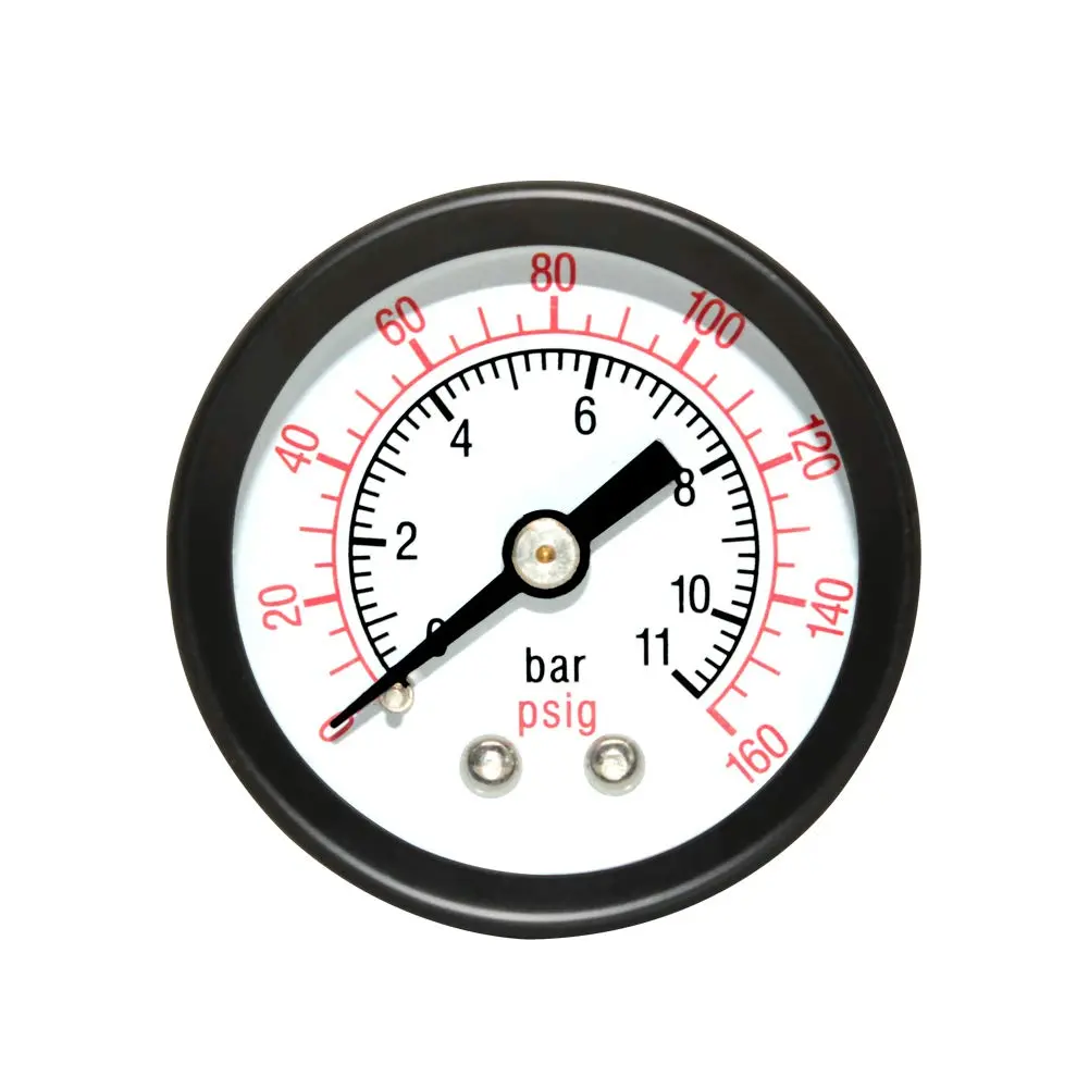 Air  Gauge for Air Compressor 1-1/2" Dial Center  Mount, 1/8" NPT,0-160 Psi