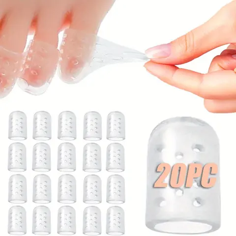 20 Pcs Silicone Anti Friction Toe Protector, Foot Gel Toe Protectors Breathable Little Toe Covers for Men and Women, Toe Sleeves for Corns, toe guard spacers cushion pad