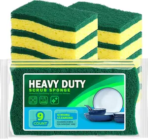 Sponges Kitchen, Dish Sponges, Heavy-Duty Sponge for Non-Coated Cookware, Scrubbing Power for Tough Messes, Cleaning Sponge for Kitchen, Bathroom, Household : Health & Household