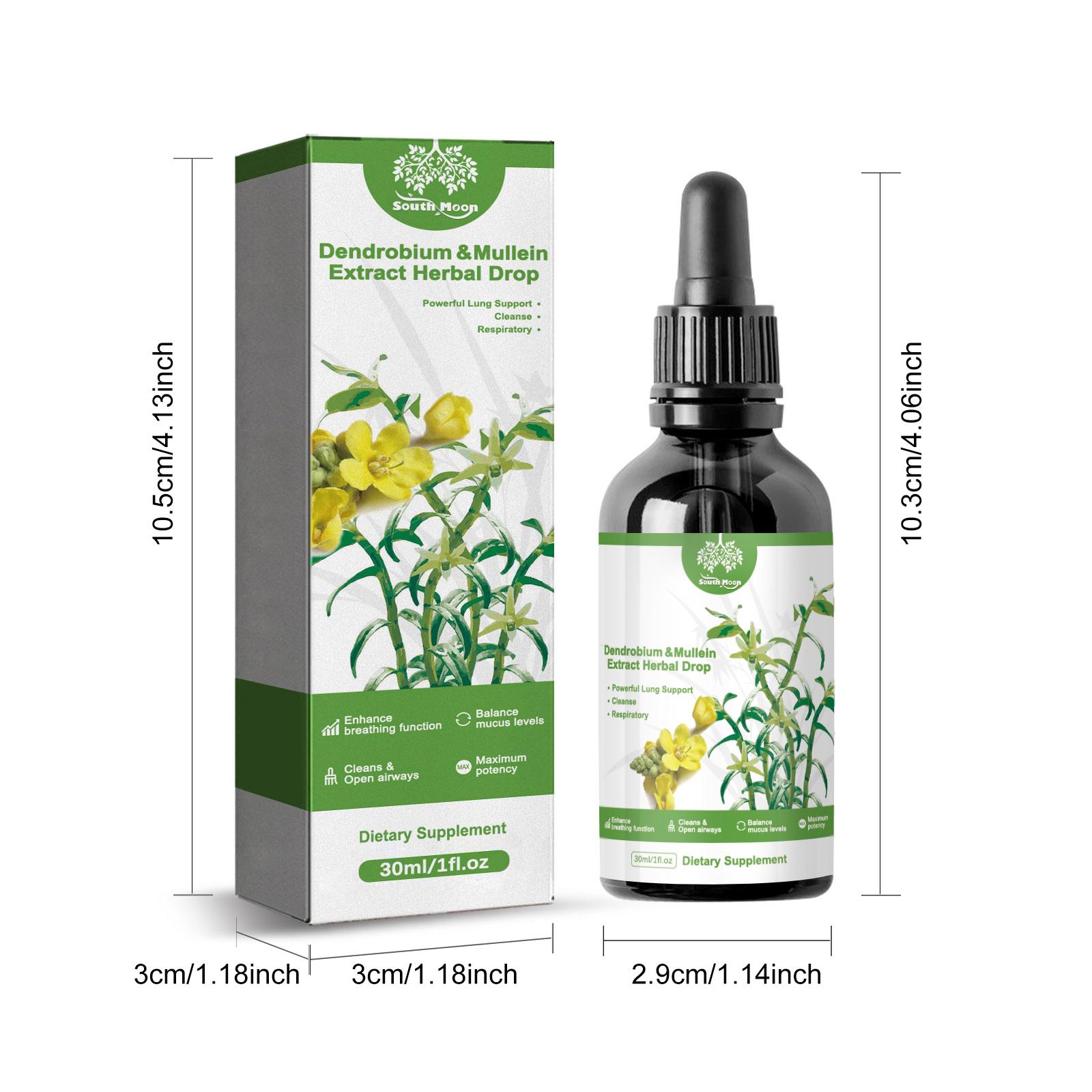 Dendrobium & Mullein Herbal Drops 30ml – Natural Extract Blend – Dietary Supplement for Daily Wellness