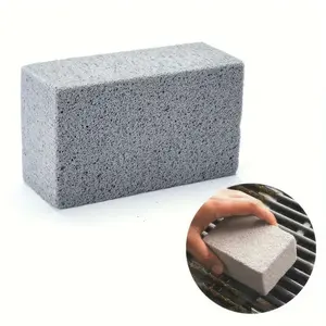 1/2 Durable Gray Barbecue Cleaning Brick, Easy To Remove Food Residue, Suitable for Camping, Picnicking, and Backyard Grilling