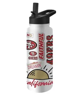 Logo Brands 627-S34QB-63 34 oz San Francisco 49ers Native Quencher Bottle