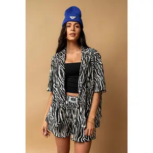 Keep On Moving Zebra Plisse Set
