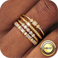 White CZ-Gold Tone
