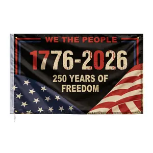250th Anniversary USA Flag (1776-2026) - Premium Vintage Oxford Cloth, Distressed Patriotic Wall Decor, 4-Row Hemming with Free Damage-Free Hooks (3x5 ft)