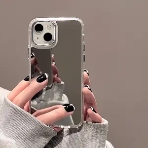 Luxury Make UP Mirror Case For Iphone 11 Case Iphone 13 14 15 16 Pro Max Plus 12 16Promax 13promax 15promax Silicon Phone Funda