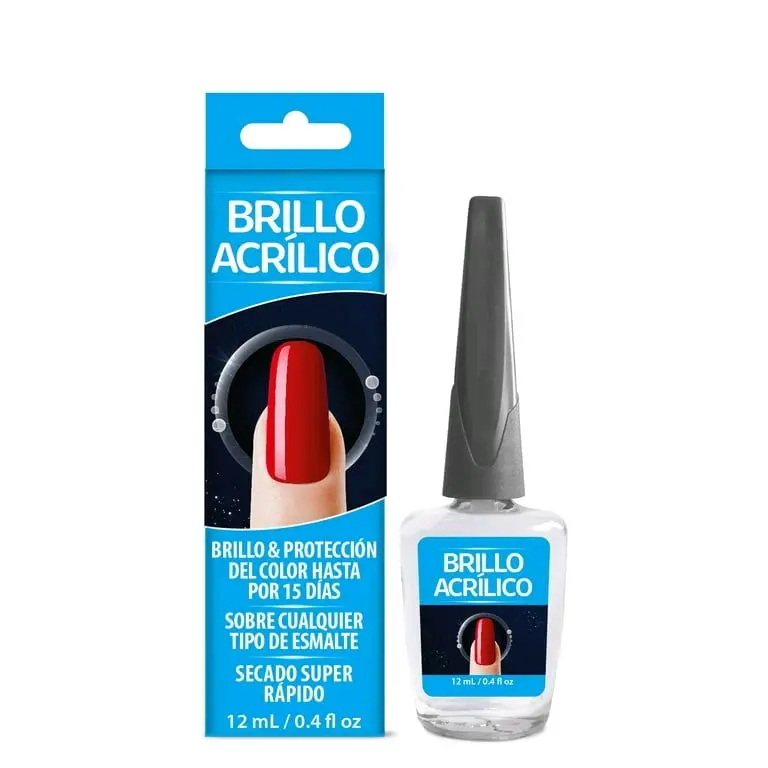12 mL Acrylic Glossy Nail Polish - Single Item, Super Rapid-Drying for Manicure, Long-Lasting Glossy Protection Up to 15 Days, Compatible with Any Polish Type, Acrylic Nail Polish