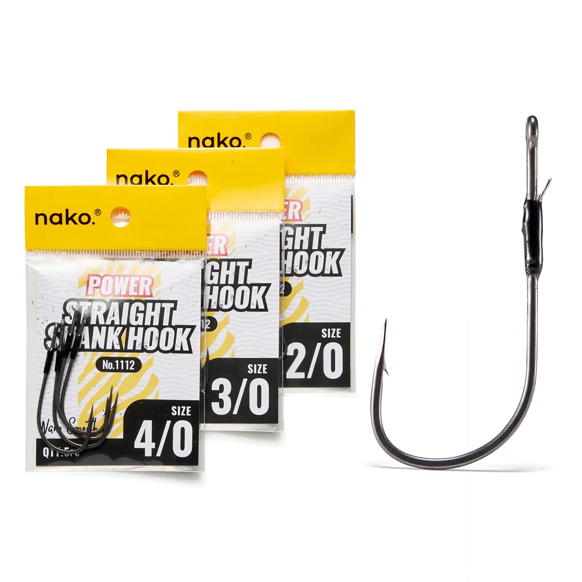 Nako Power Flipping Hooks | Straight Shank Hook for Bass Fishing | 5 Pack | Nano Smooth Coating