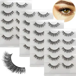 Fluffy False Eyelashes, 20 Pairs Natural Looking Eyelash Extensions, Self Grafting Curl Eyelashes, Eye Makeup Enhancement False Eyelashes