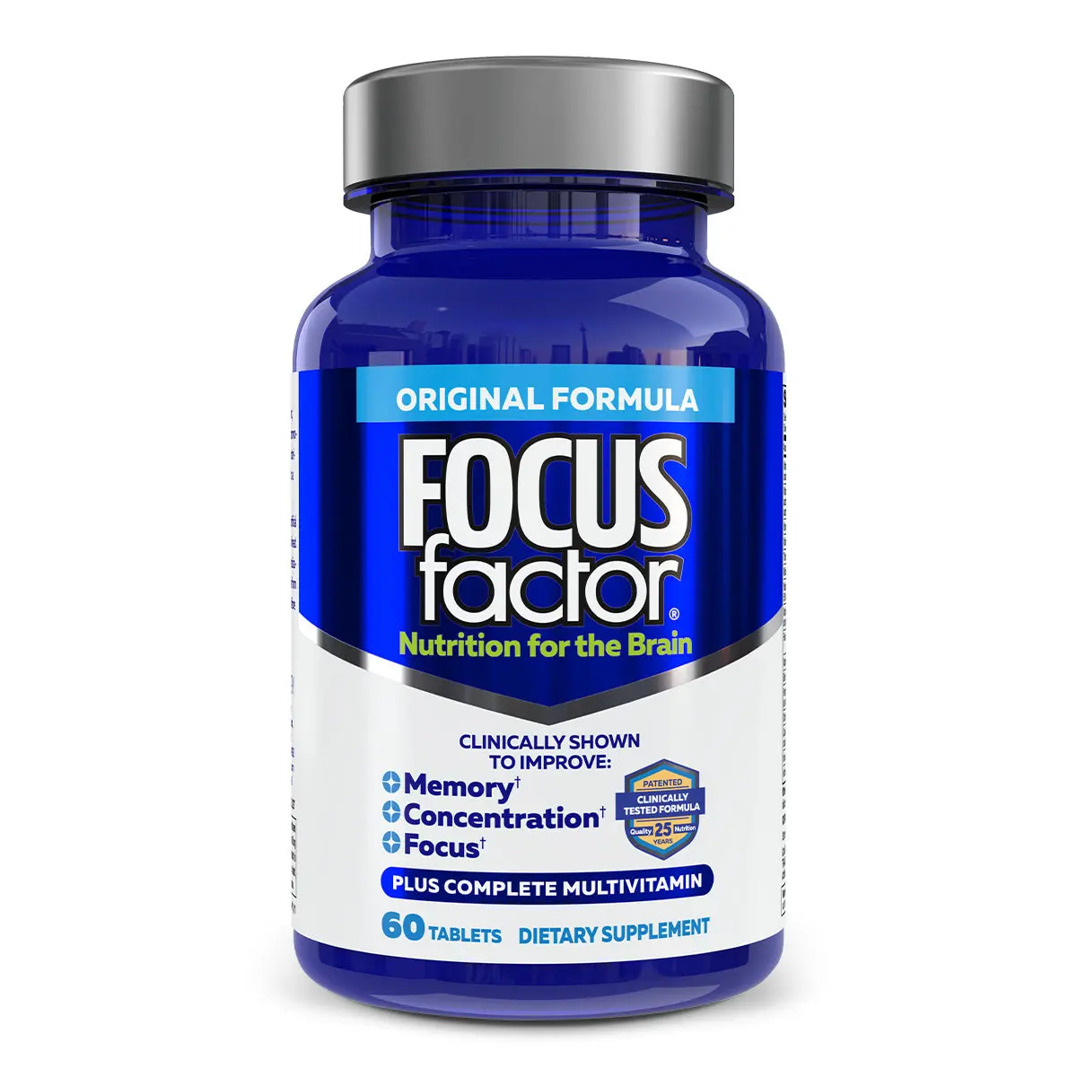 Focus Factor Original - 60 Count - Brain Supplement for Memory, Concentration and Focus | Complete Multivitamin with Bacopa Monnieri & Tyrosine*