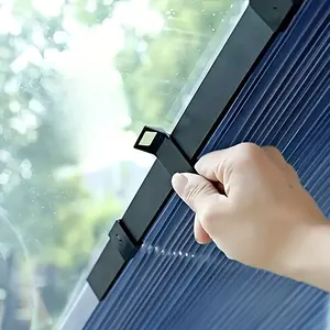 One-Click Storage Titanium Silver Windshield Sun Shade Retractable Shade, Magnetic UV Protection Ice Crystal Insulation, Car Cooling 30°c, 5 Sec Install Fits All Cars