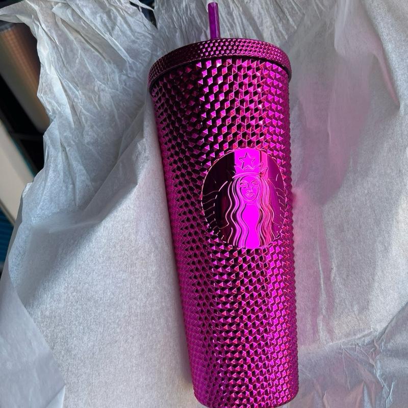 Starbucks New Sangria Pink Holiday USA Bling Studded Venti 24oz Tumbler