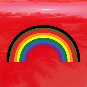 Rainbow Shape Inclusive Pride Flag LGBTQ Transgender Flag - Vibrant Color Vinyl Decal Sticker