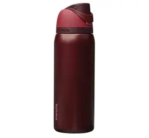 Owala FreeSip Insulated Stainless Steel Water Bottle with Straw, BPA-Free Sports Water Bottle, Great for Travel, 32Oz, Black Cherry