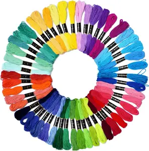 Friendship Bracelet String 50 Skeins Fashionable Rainbow Color Embroidery Floss Cross Stitch Embroidery Thread Cotton Floss Bracelet Yarn, Craft Floss